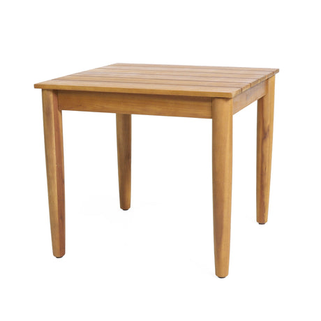 Outdoor Square Side Table With Slatted Top And Wood Frame - Teak - Best Buy Furniture