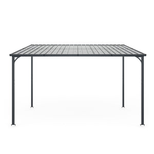 Outdoor Pergola 12' x 8' Galvanized Steel Lean-to Wall-Mounted
