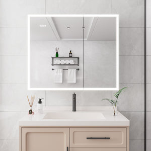Bathroom Medicine Cabinet With Lights, LED Medicine Cabinet With Mirror, Lighted Medicine Cabinet With Defogger