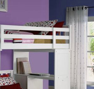 Freya - Twin Loft Bed With Storage (Not Including The Bottom Twin Bed) - White - Best Buy Furniture