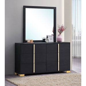 Jeremiah - 6 Drawer Dresser With Mirror - Black