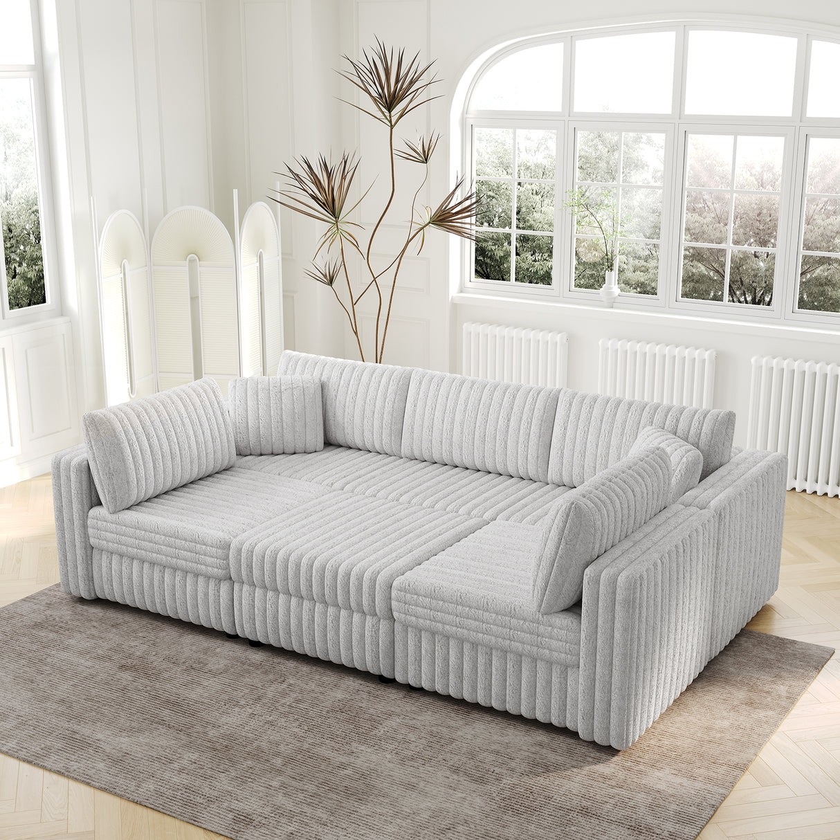 106.3" U-Shaped 6-Person Sofa with Ottoman