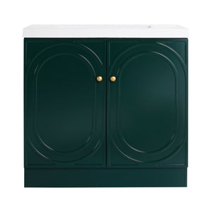 Contemporary Freestanding Bathroom Vanity With Resin Sink & Soft-Close Cabinet Doors