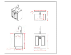 Darwin - Deluxe Laundry Cabinet With Pull-Out Faucet And Stainless Steel Sink