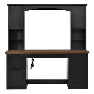 ON-Trend Farmhouse Arched Computer Desk with Hutch