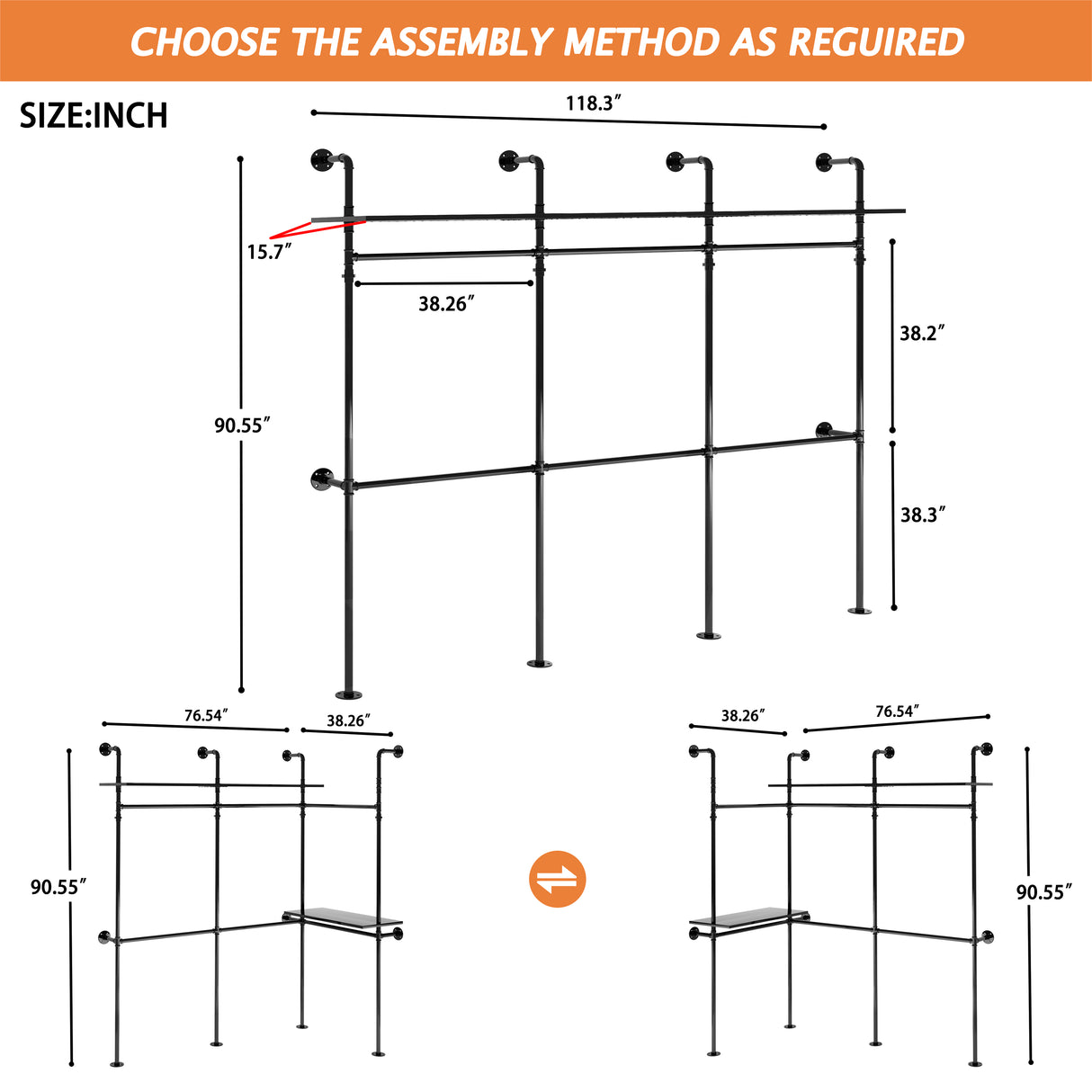 Industrial Pipe Clothing Rack