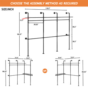 Industrial Pipe Clothing Rack