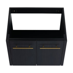 Modern Wall Mounted Bathroom Vanity With Thick Edge Resin Sink And Storage Rack