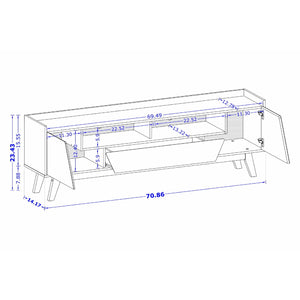 Marcus - TV Stand With 4 Shelves And Soft Close Doors