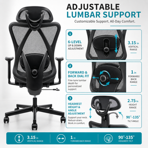 Ergonomic Office Chair with Adjustable Lumbar Support