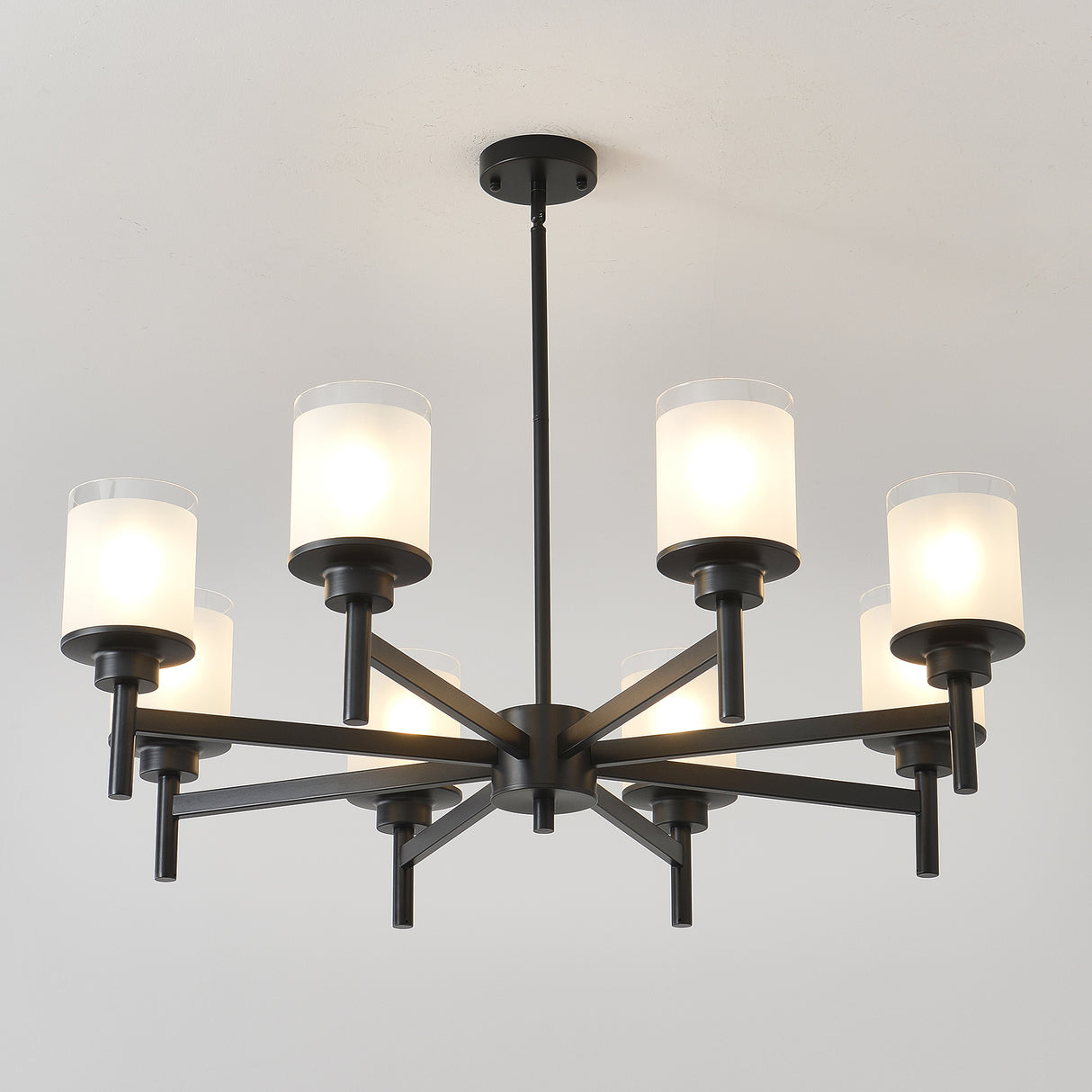 8-Light Frosted Glass Farmhouse Chandelier