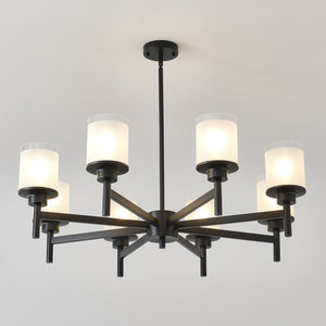 8-Light Frosted Glass Farmhouse Chandelier