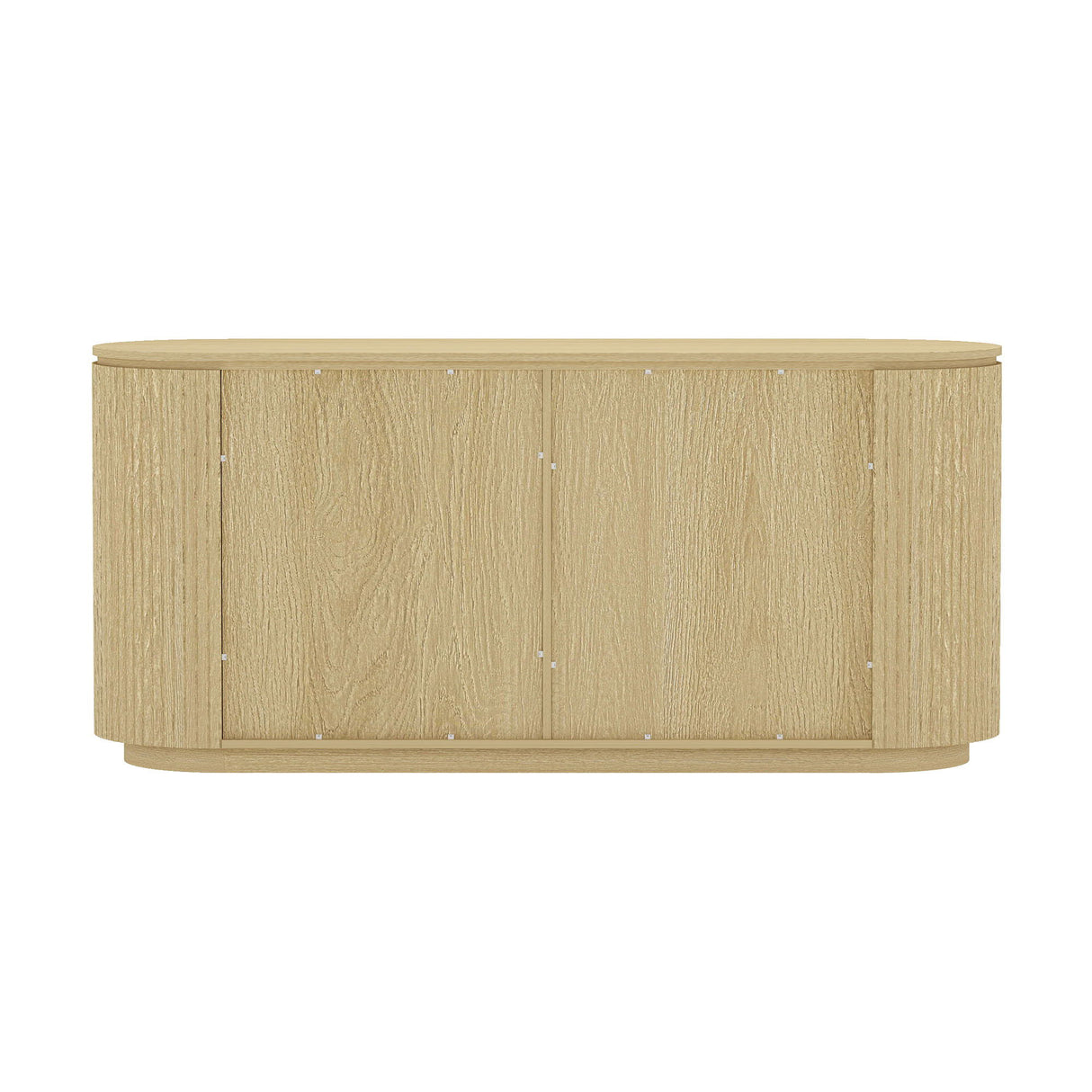 Olivia - Sideboard With 4 Adjustable Shelves With Handle Free Doors And Rounded Edges - Oak