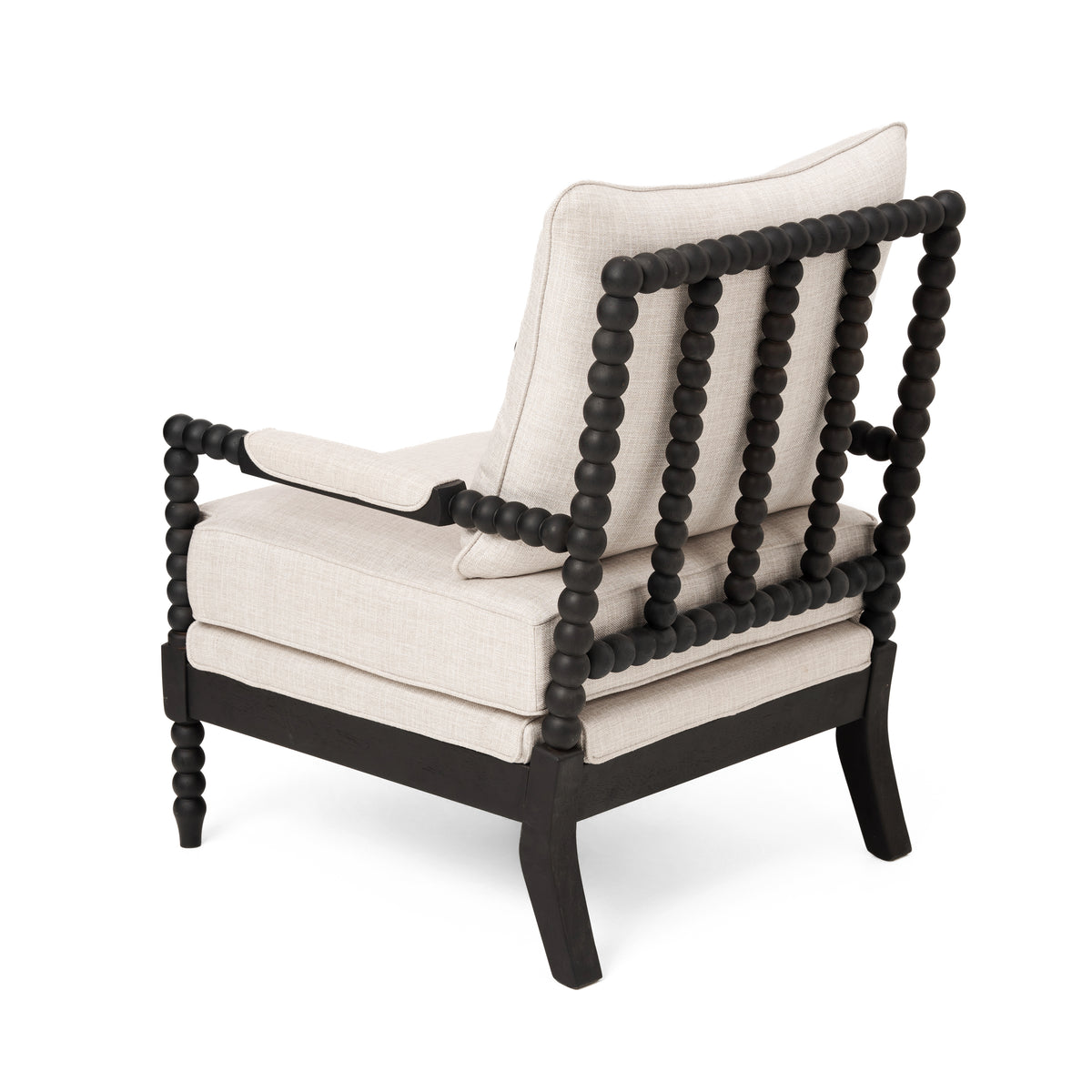 Rubber Wood Accent Chair - Upholstered Fabric Leisure Chair