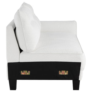 Granholm - Upholstered Curved Arm Sectional Sofa - White