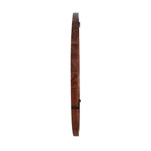 Hausen - Mid-Century Modern Round Accent Wall Mirror - Brown Walnut