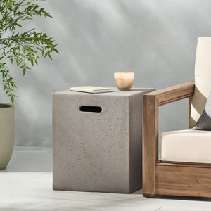 Modern Tank Holder Side Table With Smooth Concrete Surface - Best Buy Furniture
