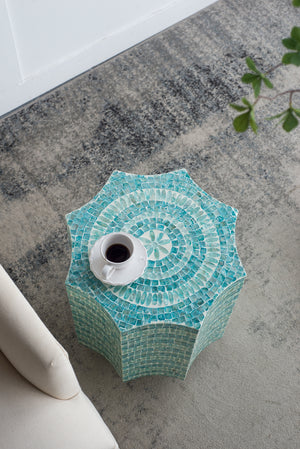 17x17x20" Capiz Design Stool