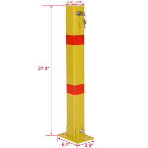 Square Parking Bollard Pole Barrier With Lock For Car Parking Protection And Home Garage Street Decor