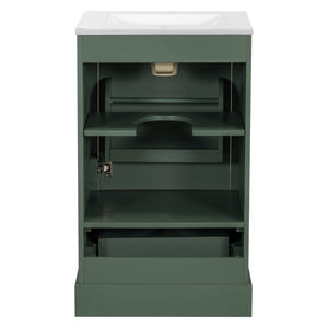 Bathroom Vanity With Sink, Soft Close Door, Adjustable U-Shaped Shelf