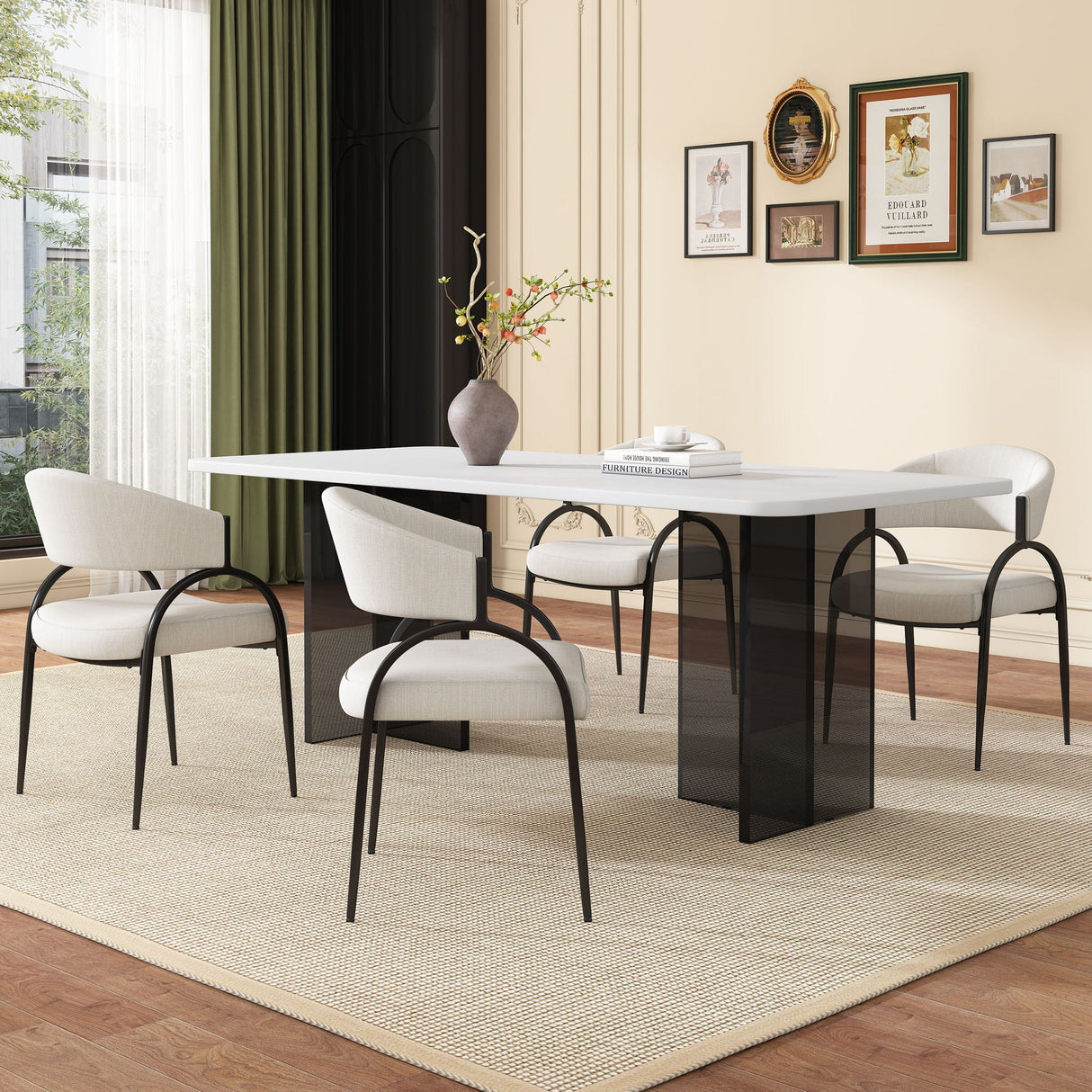 Contemporary Upholstered Dining Chairs With Metal Legs (Set of 2) - Best Buy Furniture