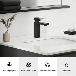Single Handle Bathroom Faucet, Matte