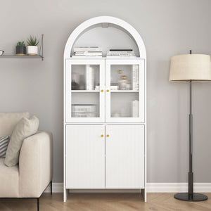 Modern Tech Inspired Dome Cabinet With LED Lighting