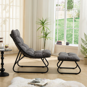 Patio Outdoor Lounge Chair with Ottoman