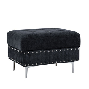 L-Shaped Sectional Sofa With Chaise And Storage Ottoman, Includes 2 Pillows