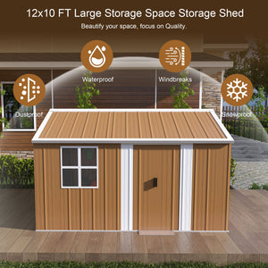 Heavy Duty Metal Storage Shed With Windows And Lockable Door