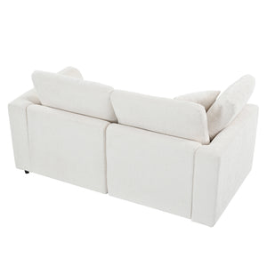 U-Style 4-Piece Sofa Set, 2 Accent Chairs + Loveseat + Movable Ottoman