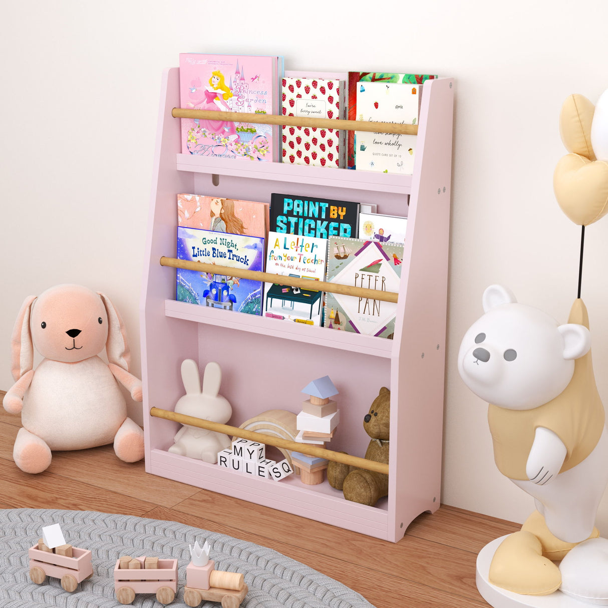 3 Tier Book Shelf, Compact Storage For Bedrooms