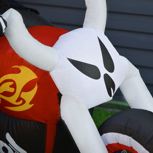 HOMCOM 6' Halloween Inflatable Grim Ghost Biker