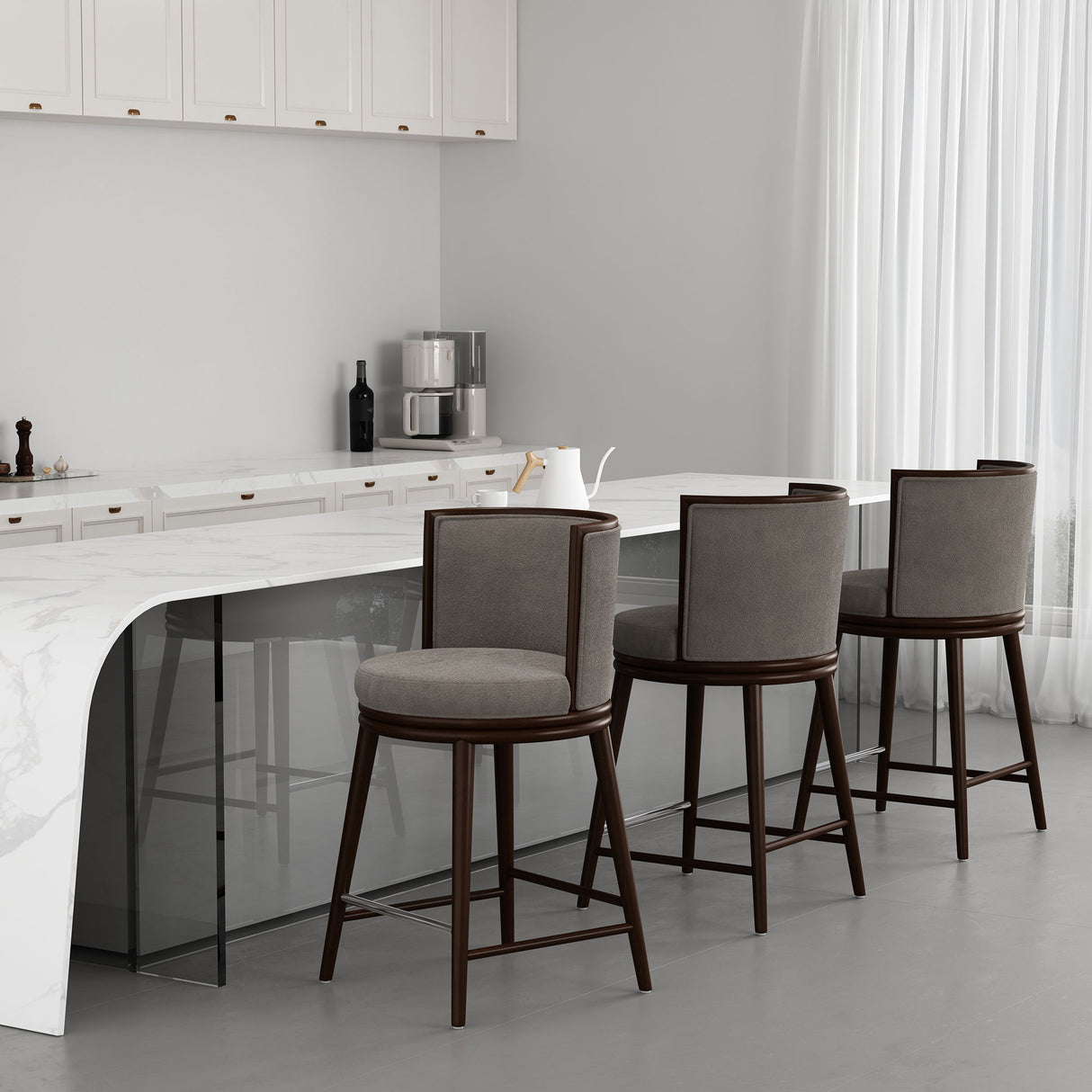 Evalyn Dove - Counter Stool - Griege