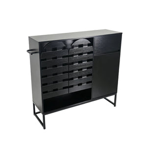 Buffet Cabinet with Storage and Woven Doors