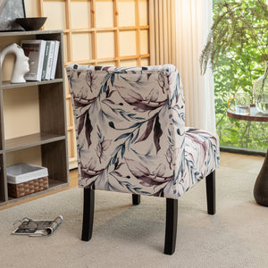 Capa Print Fabric Armless Contemporary Accent Chair