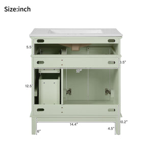 Modern Bathroom Vanity With Ceramic Sink, Soft Close Storage Cabinet