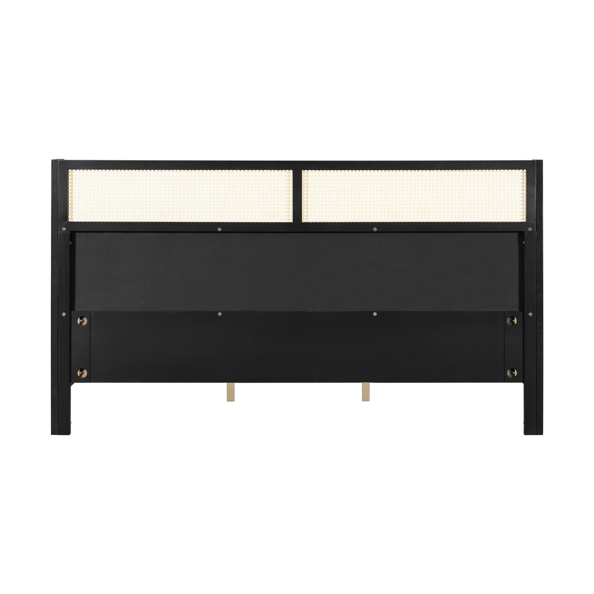 King Size Bed Frame with Black Frame and Green Upholstered Headboard