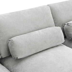 Modular Sectional With Storage Pockets, 5 Seat U Shaped Couch Set With Pillows, Free Combination Modern Cloud Sofa With 2 Movable Ottoman