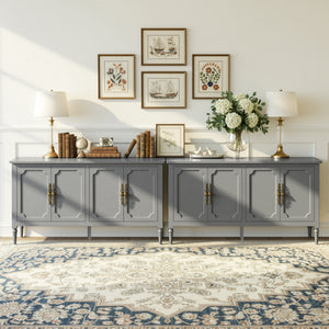 Mid Century Wood Buffet Sideboard for Living Room