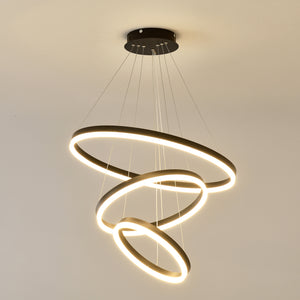 Modern 3 Rings Chandelier with Remote Control