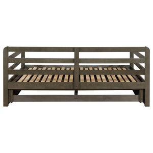 Twin Long 2 Drawer Daybed With Extendable Trundle, Storage Drawers, Fits Standard Mattress - Gray