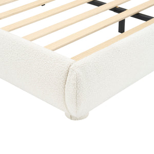 Upholstered Simple Modern Bedroom Bed With Curved Headboard