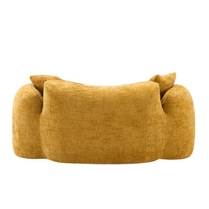 Curved 2 Person Compress Sofa With Armrests, Includes Pillows