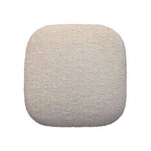 Solid Wood Boucle Upholstered Square Footstool