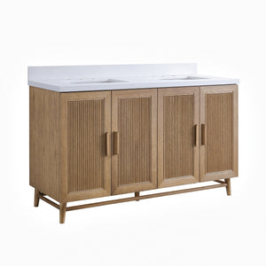 Fully Assembled 60'' Light Coffee Single Sink Bathroom Vanity