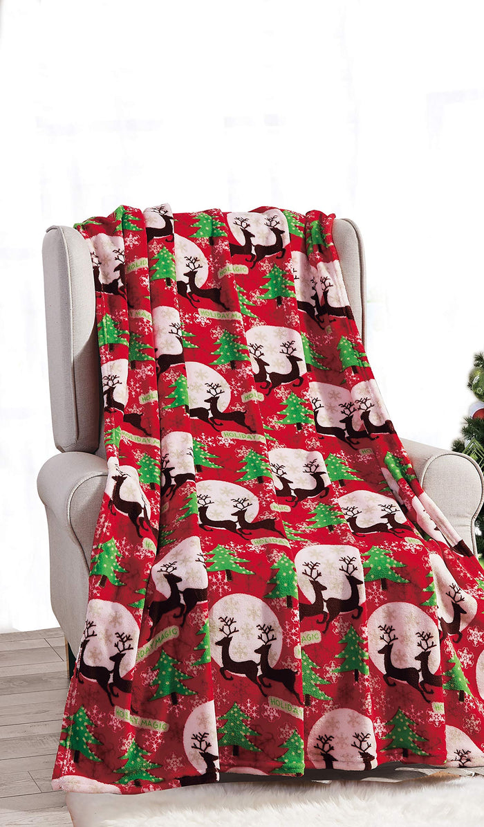 Faith-Hope-Love-Home-Decor Decor&More Festive Holiday Microplush Throw Blanket (50" x 60") in Holiday Magic