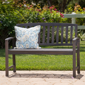 Farmhouse Style Loja Bench with Acacia Wood Construction - view 8