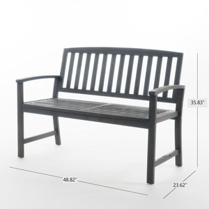 Farmhouse Style Loja Bench with Acacia Wood Construction - view 3