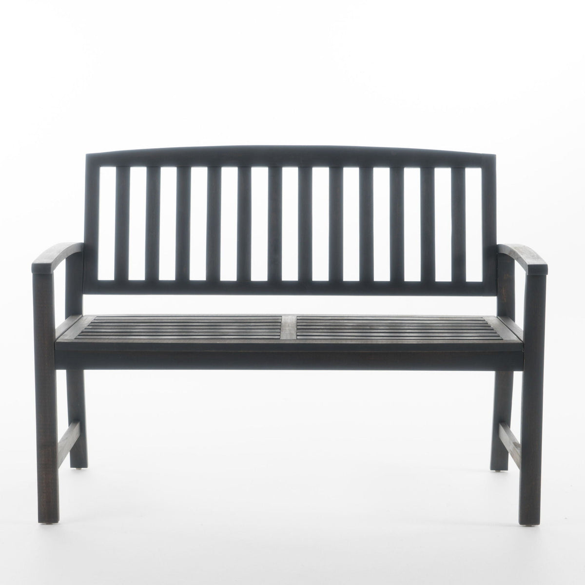 Farmhouse Style Loja Bench with Acacia Wood Construction in Dark Gray